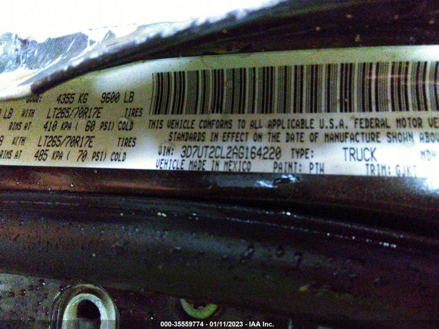 Dodge RAM 2500 2010 3D7UT2CL2AG164220 Image 9