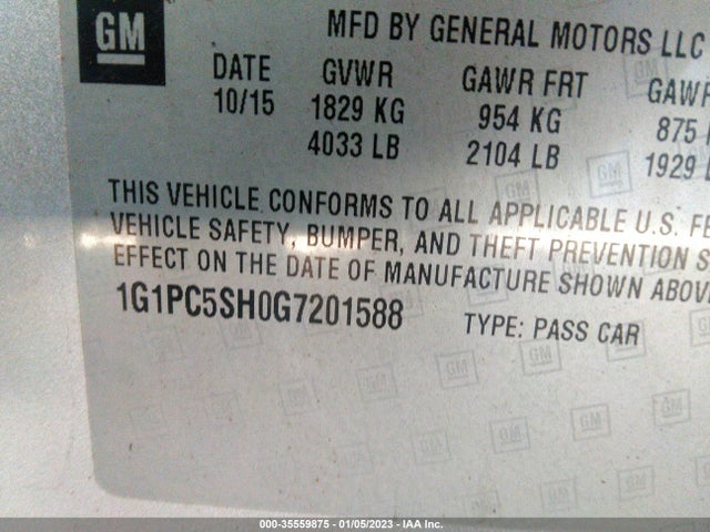 Chevrolet Cruze Limited Ls 2016 1G1PC5SH0G7201588 Image 9