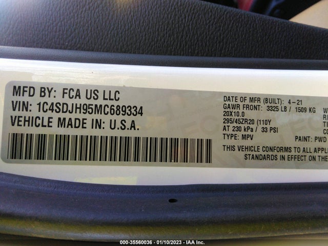 Dodge Durango Srt Hellcat 2021 1C4SDJH95MC689334 Image 9