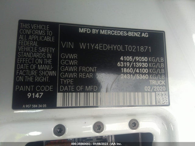 W1Y4EDHY0LT021871 Mercedes-Benz SPRINTER CARGO VAN