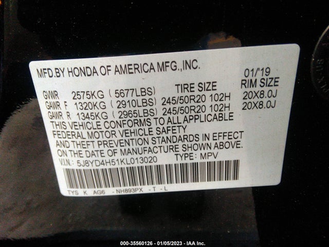 Acura Mdx W/technology Pkg 2019 5J8YD4H51KL013020 Image 10