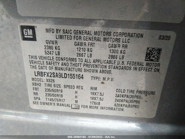 2020 Buick Envision, VIN: LRBFX2SA9LD155164