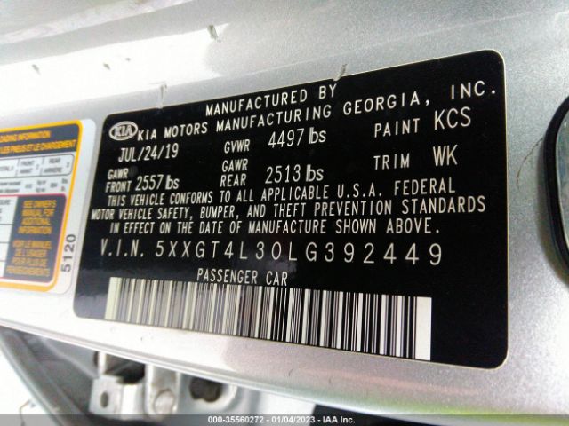 5XXGT4L30LG392449 KIA Optima Lx