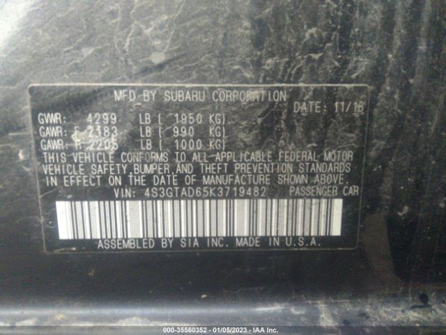 4S3GTAD65K3719482 Subaru Impreza Premium