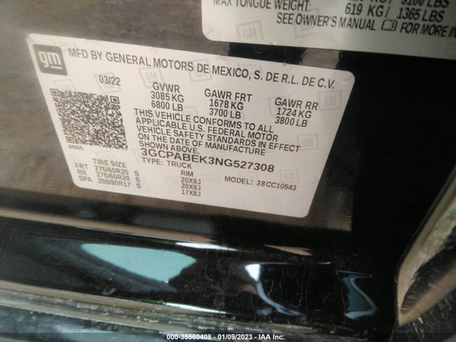 Chevrolet Silverado 1500 Custom 2022 3GCPABEK3NG527308 Image 9