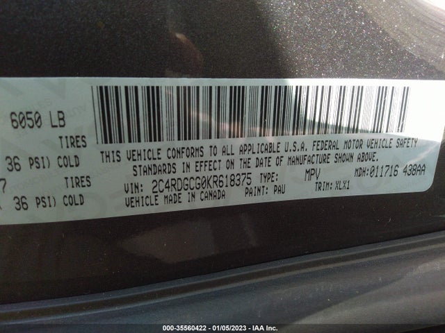 Dodge Grand Caravan Sxt 2019 2C4RDGCG0KR618375 Image 9
