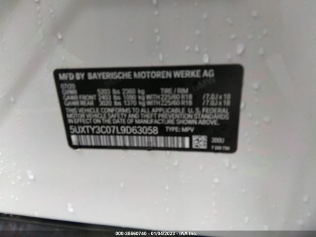 5UXTY3C07L9D63058 BMW X3 Sdrive30i