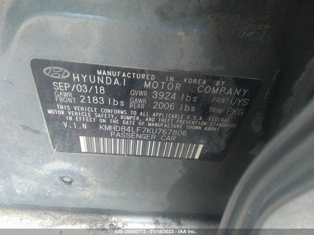 Hyundai ELANTRA SEL 2019 KMHD84LF7KU767806 Image 14