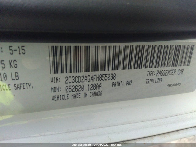 Dodge Challenger Sxt 2015 2C3CDZAGXFH855038 Image 9
