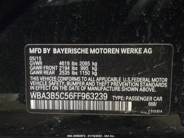 BMW 3 Series 328i Xdrive 2015 WBA3B5C56FF963239 Image 10