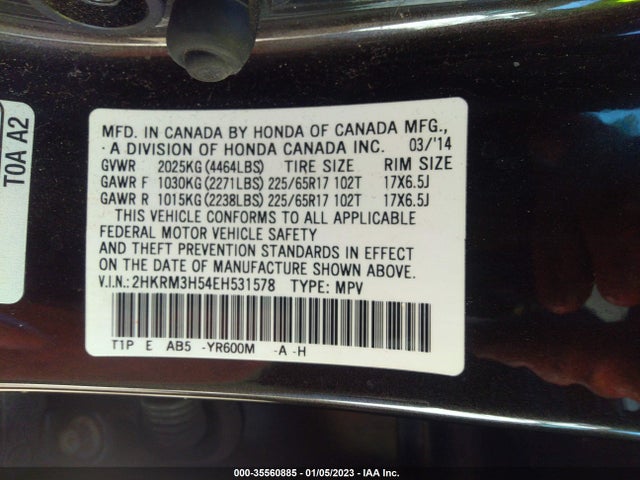 Honda CR-V EX 2014 2HKRM3H54EH531578 Image 9