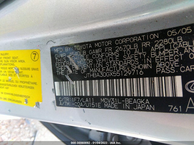 Lexus ES 330 2005 JTHBA30GX55129716 Image 10