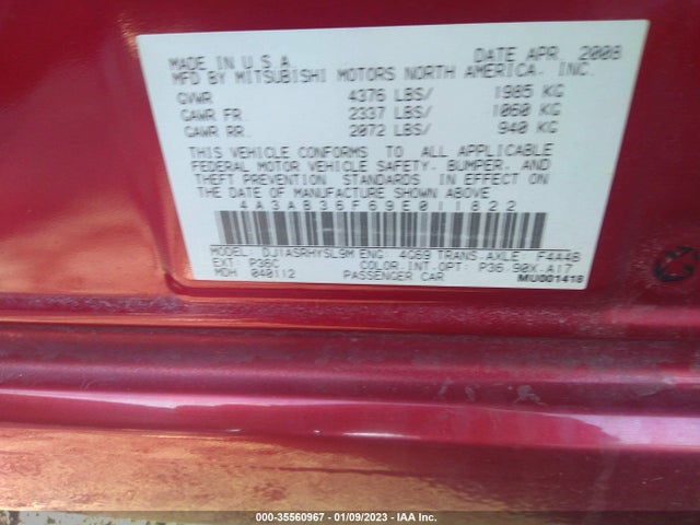 4A3AB36F69E011822 Mitsubishi Galant Es/sport