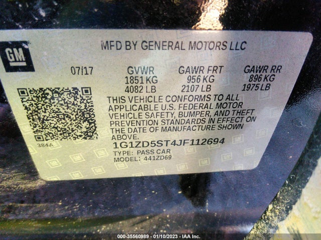 Chevrolet MALIBU LT 2018 1G1ZD5ST4JF112694 Image 10