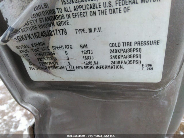 GMC Yukon Xl Slt 2003 1GKFK16Z43J217179 Image 9