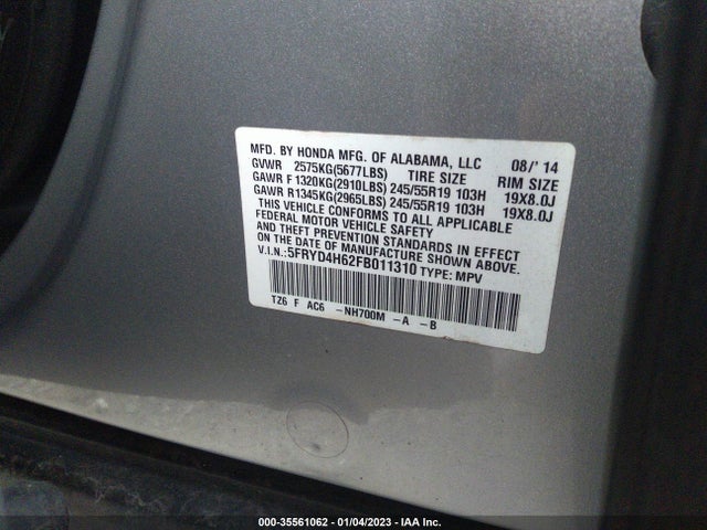 2015 Acura MDX, VIN: 5FRYD4H62FB011310