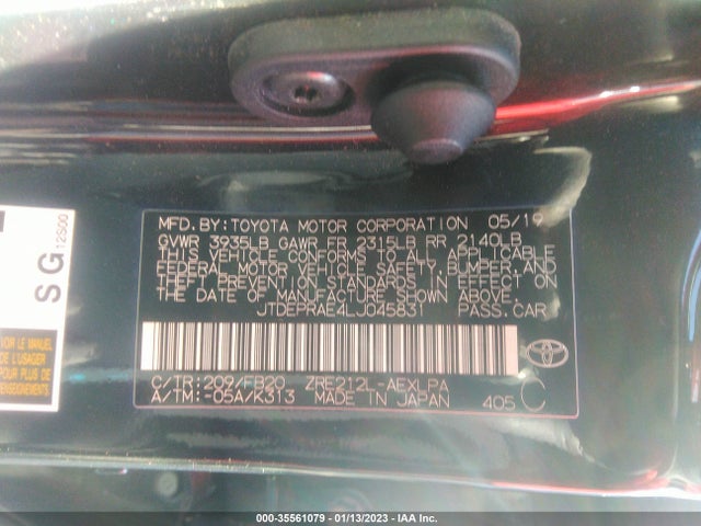 2020 Toyota Corolla, VIN: JTDEPRAE4LJ045831