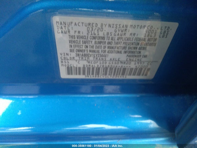 2020 Nissan Sentra, VIN: 3N1AB8CV1LY234441