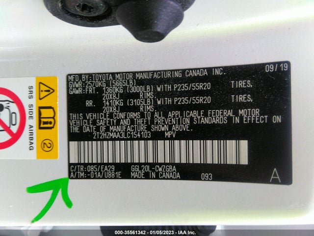 2020 Lexus RX, VIN: 2T2HZMAA3LC154103