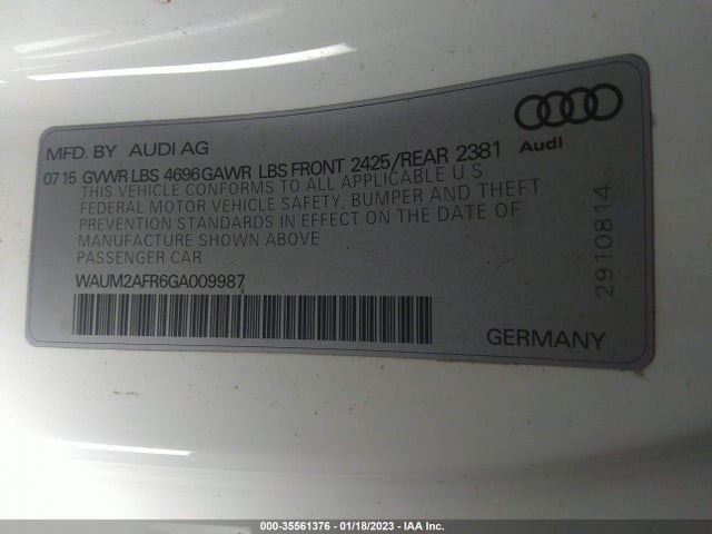 2016 Audi A5, VIN: WAUM2AFR6GA009987