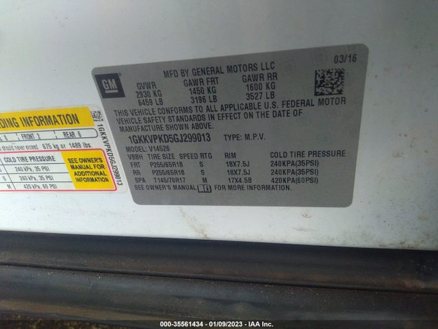 2016 GMC Acadia, VIN: 1GKKVPKD5GJ299013