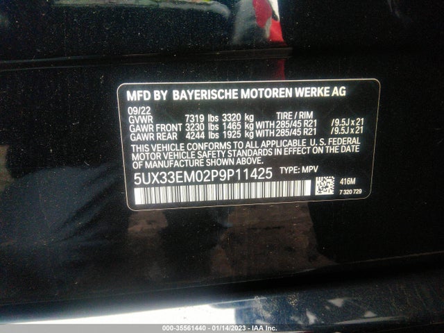BMW X7 M60i 2023 5UX33EM02P9P11425 Image 9