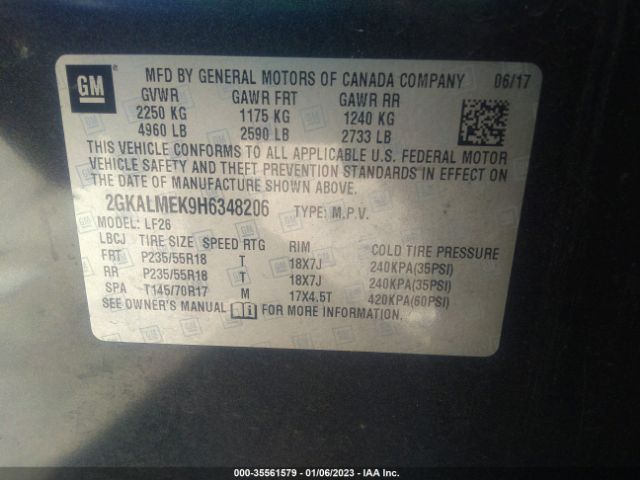 2GKALMEK9H6348206 GMC Terrain Sle