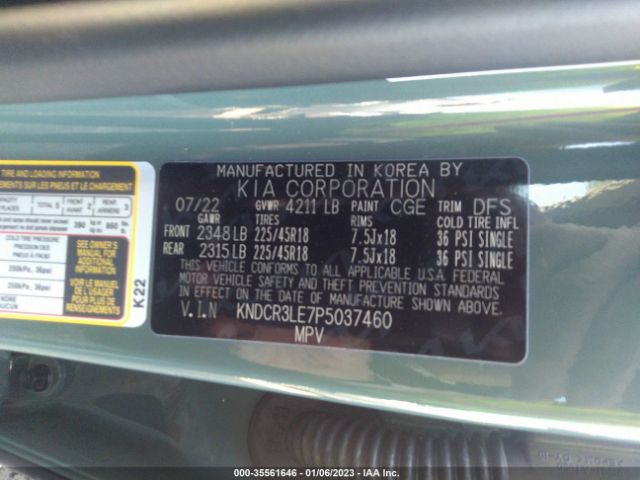 KNDCR3LE7P5037460 KIA Niro Ex Touring