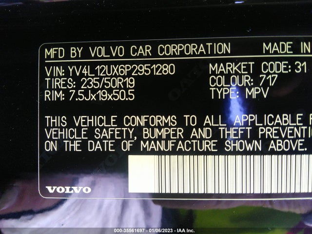 2023 Volvo V60, VIN: YV4L12UX6P2951280