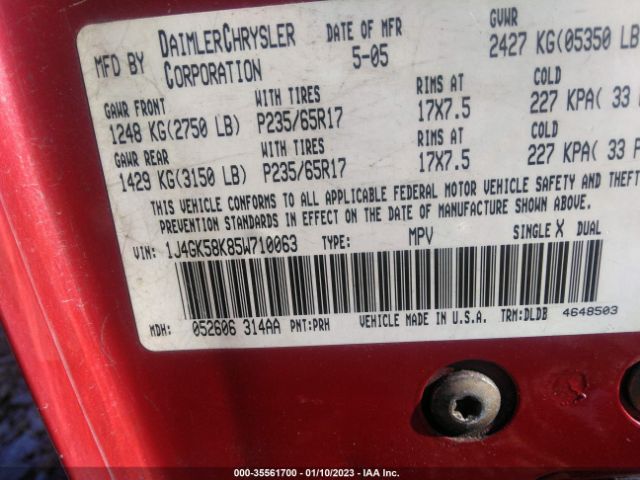 1J4GK58K85W710063 Jeep Liberty Limited