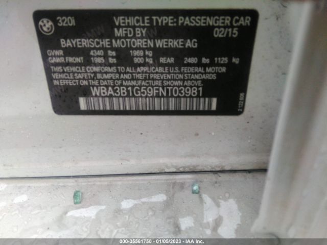 WBA3B1G59FNT03981 BMW 3 Series 320i