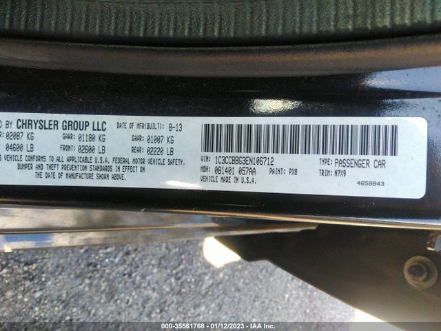 1C3CCBBG3EN106712 Chrysler 200 Touring