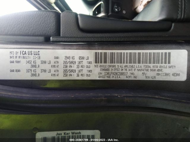 1C4RJFAG9KC588517 Jeep Grand Cherokee Altitude