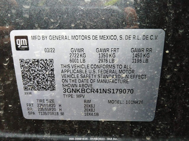 2022 Chevrolet Blazer, VIN: 3GNKBCR41NS179070