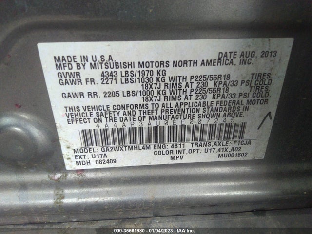 Mitsubishi OUTLANDER SPORT 2014 4A4AP3AU0EE007245 Image 10