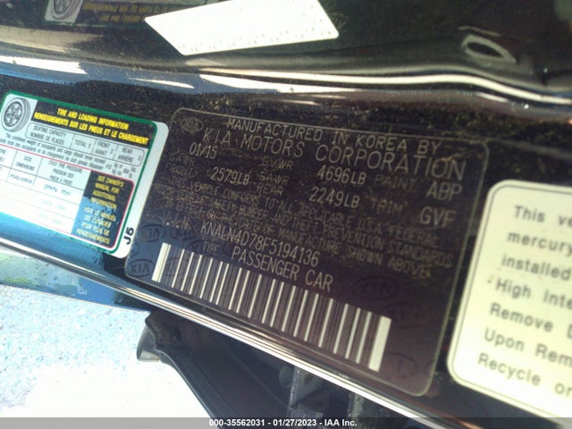2015 Kia Cadenza, VIN: KNALN4D78F5194136
