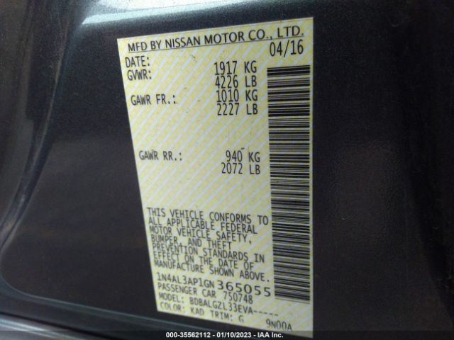 1N4AL3AP1GN365055 Nissan ALTIMA 2.5
