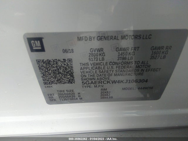 2019 Buick Enclave, VIN: 5GAERCKW4KJ106304