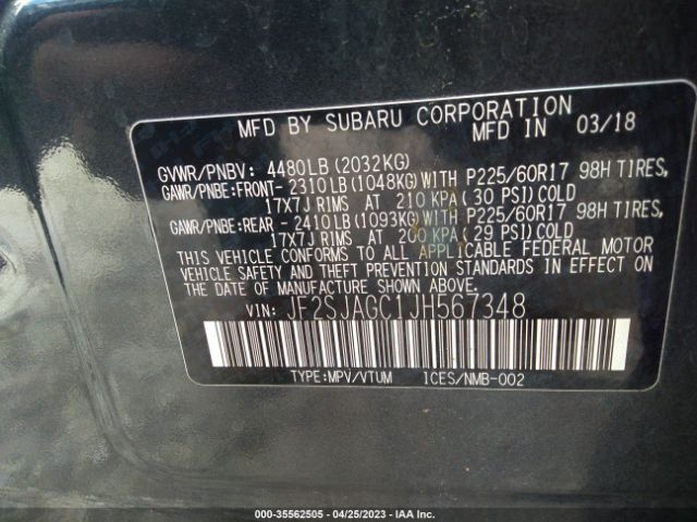 JF2SJAGC1JH567348 Subaru Forester Premium