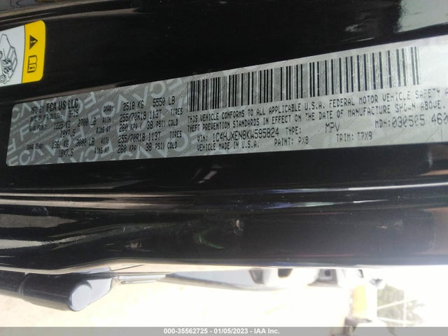 2019 Jeep Wrangler, VIN: 1C4HJXEN8KW595824