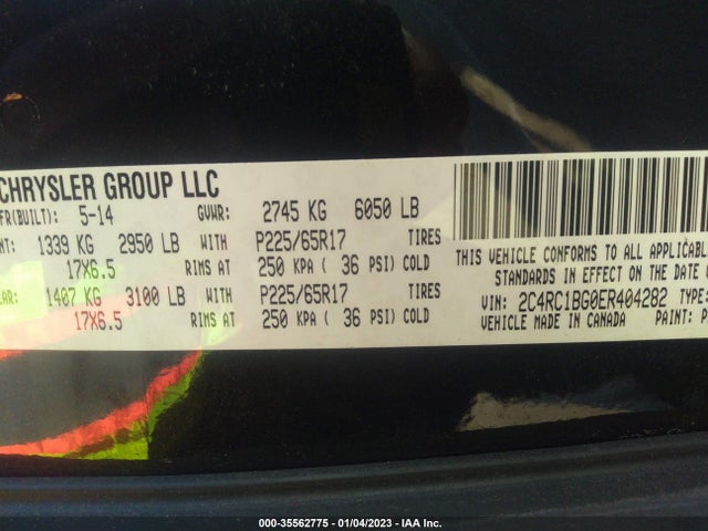 2C4RC1BG0ER404282 Chrysler Town & Country Touring
