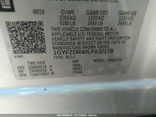 Cadillac XT4 2020 1GYFZDR40LF032178 Image 10