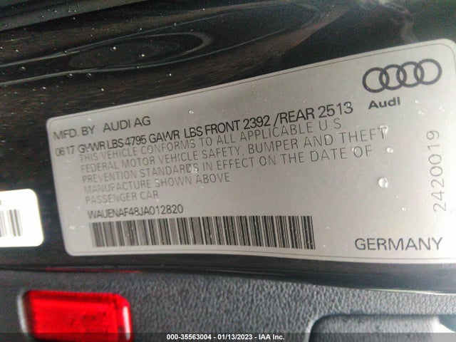 2018 Audi A4, VIN: WAUENAF48JA012820