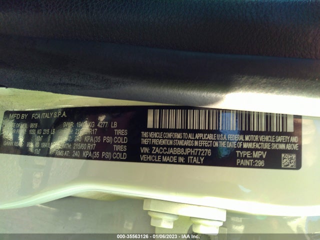 2018 Jeep Renegade, VIN: ZACCJABB8JPH77276