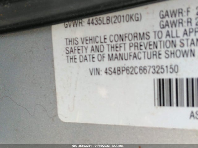 Subaru LEGACY WAGON 2006 4S4BP62C667325150 Image 10