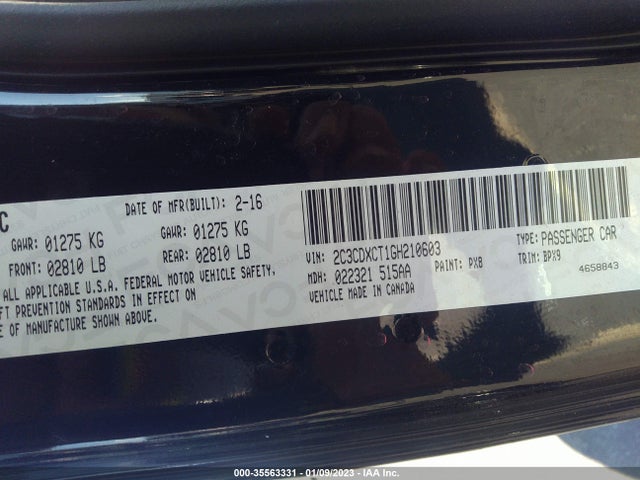 Dodge CHARGER R/T 2016 2C3CDXCT1GH210603 Image 11
