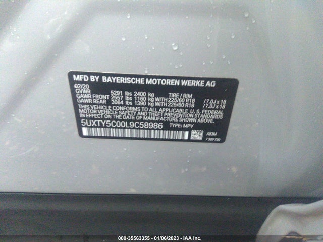 BMW X3 Xdrive30i 2020 аукцион фото