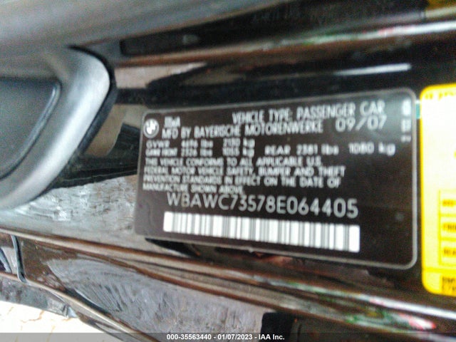 BMW 3 Series 335xi 2008 WBAWC73578E064405 Image 11