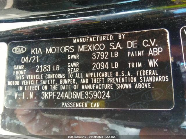 3KPF24AD6ME359024 KIA Forte Lxs