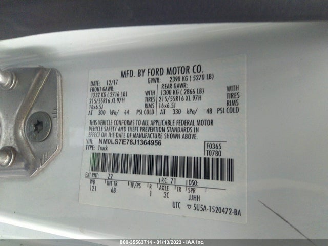 2018 Ford Transit Connect, VIN: NM0LS7E78J1364956
